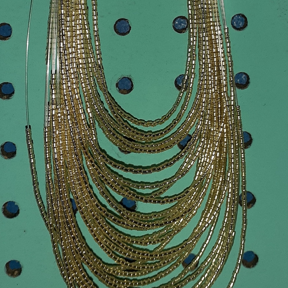 A gold necklace